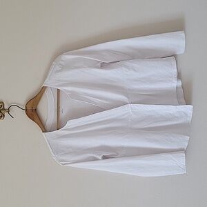 Soft Surroundings White Long Sleeve Faux Wrap Tee Size Small Petite PS